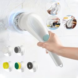 7pcs Electric Spin Scrubber Cordless Handheld Cleaning Brush
