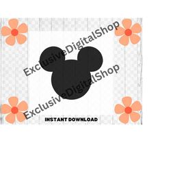 Mickey Mouse logo Black white SVG,  Cut File - Digital Download svg png Design For Cricut or Silhouette Cut File Instant