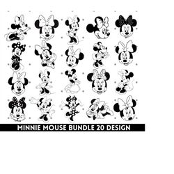 Minnie Mouse SVG, Minnie Mouse Outline, Minni Mouse Birthday Svg, Minnie Mouse Clipart, Tshirt svg, Instant Download
