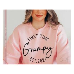 First Time Grampy Svg, Promoted To Grampy Svg, Est.2023 Svg,Png,Eps,Dxf Grampy Shirt Svg Cut File For Cricut, Grampy Gif