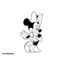 Minnie Mouse Cute SVG, Mouse SVG, Cut File - Digital Download svg dxf eps png pdf Design For Cricut or Silhouette Cut Fi