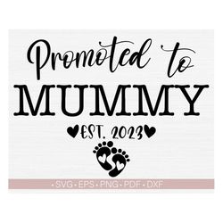 Promoted To Mummy Svg, Est. 2023 Svg, Established Year Svg,New Mom Shirt Svg,Png,Eps,Dxf,Pdf New Dad Svg,New Baby Svg Do