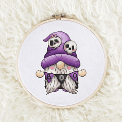 Gnome with skulls Cross stitch