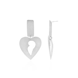 Designer Earring Brass Metal Jewelry Dangle Drop Stud Earrings Light Weight Metal Geometric Jewelry Heart With Bar Earri