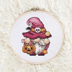 Gnome with pumpkin Cross stitch