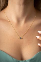Evil Eye Silver Necklace, Birthday Gift, Wedding Gift, Women Jewelry
