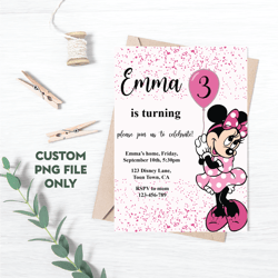 Personalized File Minnie Mouse Invitation Minnie Cute Invite Digital Oh-Toodles Invite PNG File Only | PNG File