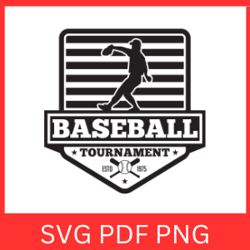 Baseball Logo Vector Svg, Tournament Logo Svg, Sports Logo Svg, Vector Baseball Logo Svg