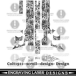 Engraving Laser Designs Colt1911--scroll--design