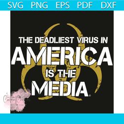 The deadliest virus in America is the media Svg, virus svg, media svg, Defund the media Svg, defund svg, America svg, Am