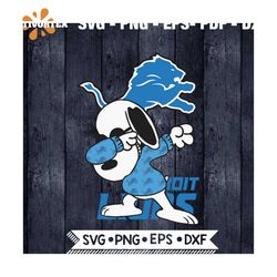Detroit Lions Snoopy Dabbing Svg, NFL Svg, Football Svg, Cricut File, Svg