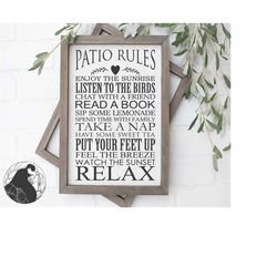 patio rules svg, patio svg, summer svg, porch svg, relax svg, farmhouse svg, vinyl designs, dxf, png,  cricut, silhouett