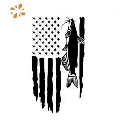 Catfish Fishing Flag Svg, Independence Svg, American Flag Svg, America Svg, USA Svg, Fish Svg