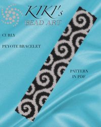 Peyote beading pattern peyote bracelet pattern Curly Peyote pattern design 3 drop peyote in PDF instant download DIY