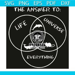 The answer to Life the Universe and everything is 42 svg, 42 svg, number 42 svg, 42 shirt, 42 gift, 42 years old, Dougla