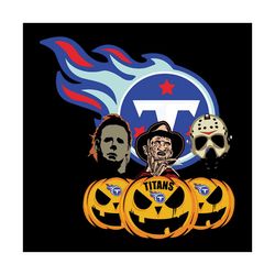 Halloween Horror Movie Pumpkin Svg, Jason Voorhees And Freddy Krueger Svg, Tennessee Titans