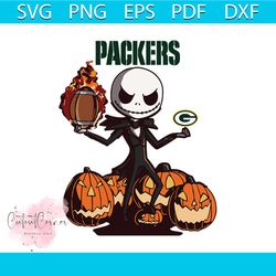 Green Bay Packers Jack Skellington Halloween Svg, Pumpkin Halloween Svg
