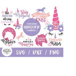 Instant SVG/DXF/PNG Unicorn svg Bundle, unicorn svg, cut files, cricut, silhouette, party, daughter, dxf, png, diy, unic