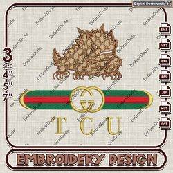 NCAA TCU Horned Frogs Gucci Embroidery Design, NCAA Teams Embroidery Files, NCAA TCU Horned Frogs Machine Embroidery