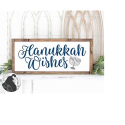 Hanukkah Wishes svg, Round Hanukkah svg, Menorah Cut File, Hanukkah Sign svg, Cricut Designs, Silhouette Files, SVG File