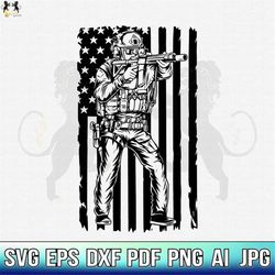 Soldier With Flag Svg, US Soldier Svg, American Soldier Svg, Army Svg, Military Svg, Soldier Clipart, Soldier Cricut,Sol