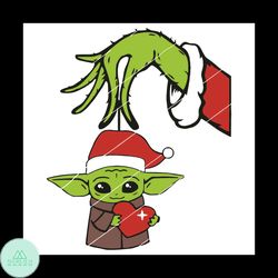 Great Grinch Hand Holding Baby Yoda Hug Heart Svg, Christmas Svg, Grinch Svg, Baby Yoda Svg, Grinch Hand Svg, Santa Clau