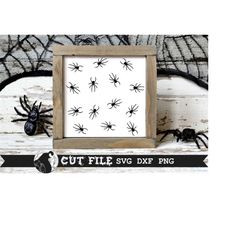 Spiders SVG, Spider Pattern SVG, Black Widow Cut File, Halloween Sign SVG, Halloween Clipart, Spooky, Cricut Designs, Si