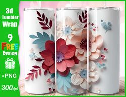 Floral Tumbler paper 3d tumbler floral sublimation designs