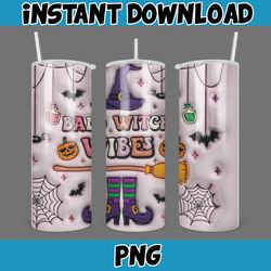 3D Inflated Halloween Season Sublimation Tumbler Design Download PNG, 20 Oz Digital Tumbler Wrap PNG (111)