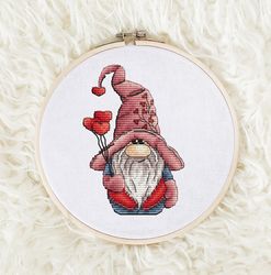 Gnome Valentin Cross stitch