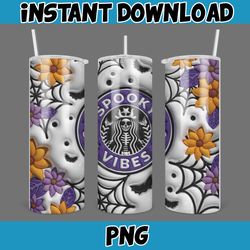 3D Inflated Halloween Season Sublimation Tumbler Design Download PNG, 20 Oz Digital Tumbler Wrap PNG (18)