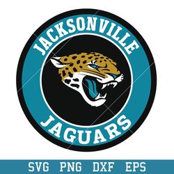 Jacksonville Jaguars Circle Logo Svg, Jacksonville Jaguars Svg, NFL Svg, Png Dxf Eps Digital File