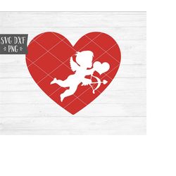 Instant SVG/DXF/PNG Cupid in Heart svg, Valentines Day svg, cupid svg, cupid graphic, valentines day, valentines tee, ki