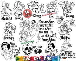 Disney Seven Dwarfs Quotes svg, Snow White Svg, Princess svg, Evil Queen Svg