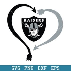 Las Vegas Raiders Heart Logo Svg, Las Vegas Raiders Svg, NFL Svg, Png Dxf Eps Digital File