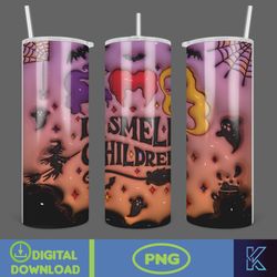 3D Inflated Halloween Season Sublimation Tumbler Design Download PNG, 20 Oz Digital Tumbler Wrap PNG (109)