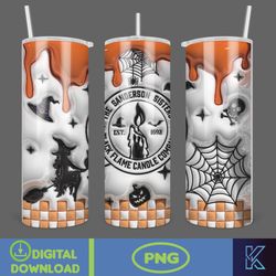 3D Inflated Halloween Season Sublimation Tumbler Design Download PNG, 20 Oz Digital Tumbler Wrap PNG (130)
