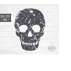 Instant SVG/DXF/PNG Distressed Skull svg, day of the dead svg, halloween svg, simple, halloween, graphic, skull svg, ske