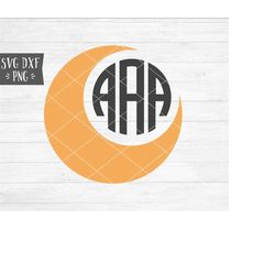Instant SVG/DXF/PNG Moon Monogram svg, halloween svg, halloween monogram svg, dxf, cut file, cricut, october, sign, fall