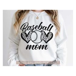 Baseball Mom Svg,Baseball Mom Shirt Svg,Leopard Heart Svg Files Cricut,Cut File,Baseball Svg,Mom Iron On Png,Png Vector