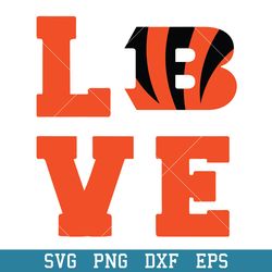 Love Cincinnati Bengals Svg, Cincinnati Bengals Svg, NFL Svg, Png Dxf Eps Digital File