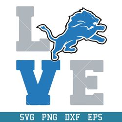 Love Detroit Lions Svg, Detroit Lions Svg, NFL Svg, Png Dxf Eps Digital File (2)