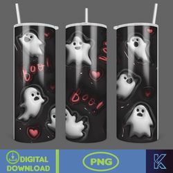 3D Inflated Halloween Season Sublimation Tumbler Design Download PNG, 20 Oz Digital Tumbler Wrap PNG (44)