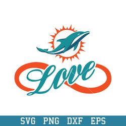 Love Miami Dolphins Svg, Miami Dolphins Svg, NFL Svg, Png Dxf Eps Digital File