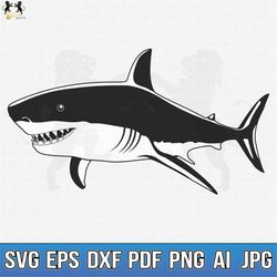 Shark Svg, Shark Clipart, Shark Vector, Shark Cricut, Shark Silhouette, Shark Cut File, Shark Shirt, Great White Svg, Ja