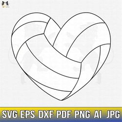 Volleyball Heart Svg, Volleyball Ball Svg, Volleyball Ball Vector, Volleyball Cricut, Volleyball Cutfile, Volleyball Svg