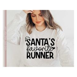 Santa's Favorite Runner Svg, Funny Christmas Runner Svg, Christmas Shirt Svg, Runner Png, Favorite Runner Svg Gift For R