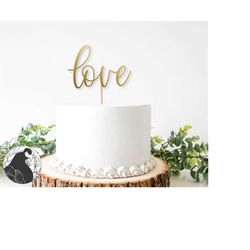 Love Cake Topper SVG, Wedding Cut File, Wedding Topper svg, Cupcake Topper svg, DIY Wedding, , Cricut, Silhouette,