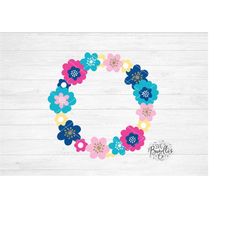 Instant SVG/DXF/PNG Flower Wreath Frame svg, spring svg, floral frame, floral wreath, spring wreath frame, cricut, cut f