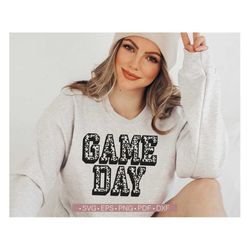 Game Day SVG Football SVG PNG Game Day Vibes Leopard Print Svg Cut File T Shirt Design Cricut Silhouette Eps Dxf Pdf Vec